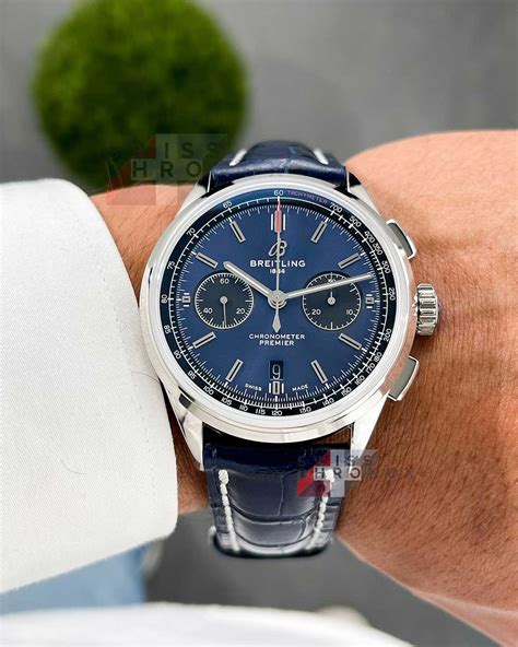 breitling chronometer premier blue|breitling premier chronograph 42 test.